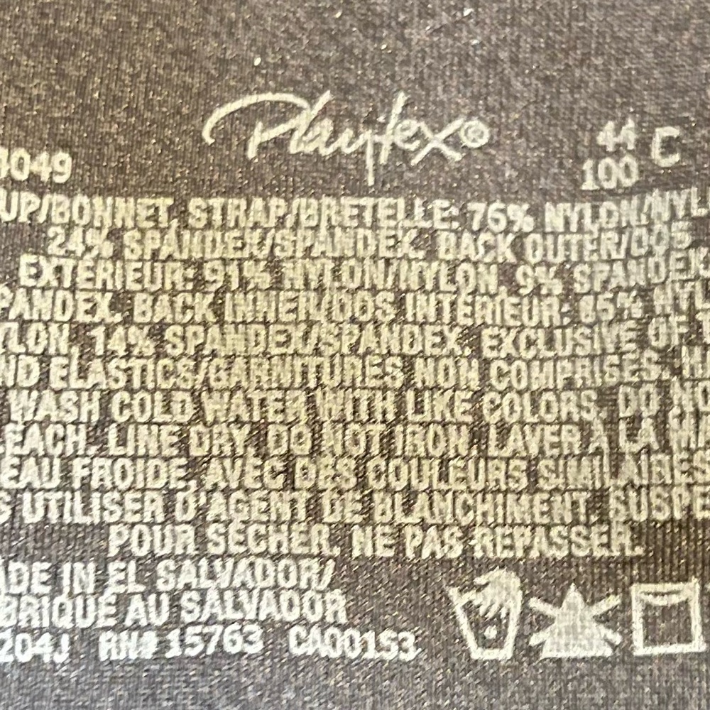 NEW  2-44C Playtex 18-hour Black Bras. 2 for $24 - Picture 3 of 3
